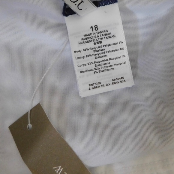 NWT! J. CREW Nia Ruched Squareneck One-Piece Blue White Dark Evening Swimsuit 18 - Picture 14 of 16